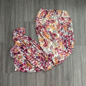 Strapless Floral Maxi Dress Size Small